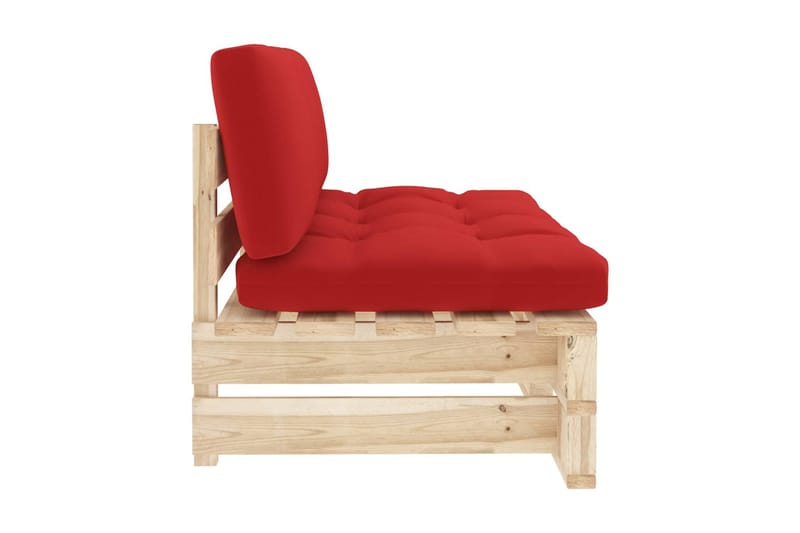 Mittensektion till Pallsoffa Utomhus impregnerad furu - Röd - Utemöbler - Loungemöbler - Modulsoffa utomhus
