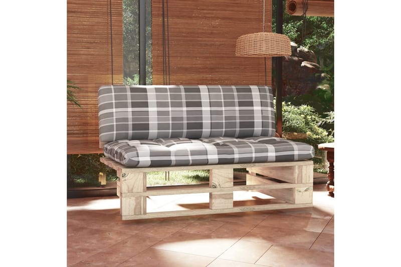 Mittensektion till Pallsoffa Utomhus impregnerad furu - Grå - Utemöbler - Loungemöbler - Modulsoffa utomhus