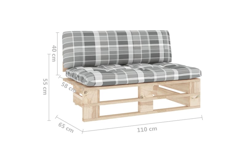 Mittensektion till Pallsoffa Utomhus impregnerad furu - Grå - Utemöbler - Loungemöbler - Modulsoffa utomhus