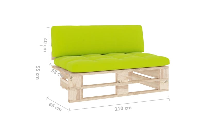 Mittensektion till Pallsoffa Utomhus impregnerad furu - Grön - Utemöbler - Loungemöbler - Modulsoffa utomhus