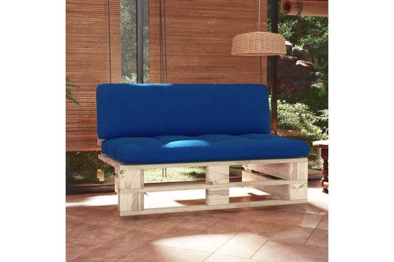 Mittensektion till Pallsoffa Utomhus impregnerad furu - Blå - Utemöbler - Loungemöbler - Modulsoffa utomhus