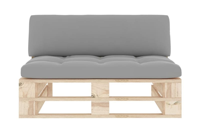 Mittensektion till Pallsoffa Utomhus impregnerad furu - Grå - Utemöbler - Loungemöbler - Modulsoffa utomhus