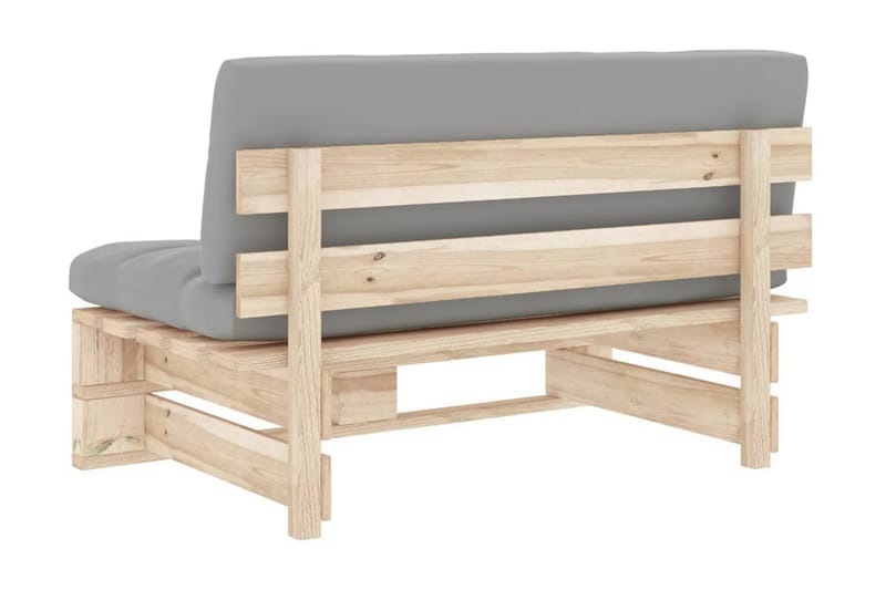 Mittensektion till Pallsoffa Utomhus impregnerad furu - Grå - Utemöbler - Loungemöbler - Modulsoffa utomhus