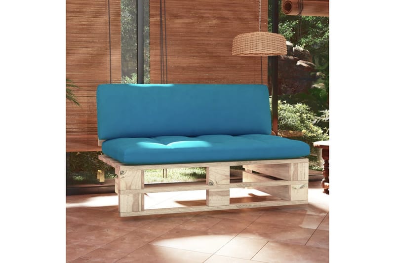 Mittensektion till Pallsoffa Utomhus impregnerad furu - Blå - Utemöbler - Loungemöbler - Modulsoffa utomhus