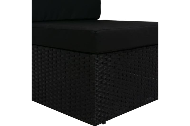 Mittensits till Modulsoffa Utomhus konstrotting svart - Svart - Utemöbler - Loungemöbler - Modulsoffa utomhus