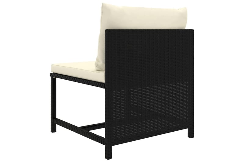 Mittensits till Modulsoffa Utomhus med dynor svart konstrotting - Svart - Utemöbler - Loungemöbler - Modulsoffa utomhus