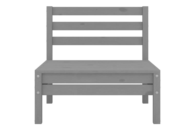 Mittensoffa Utomhus Grå massiv furu - Grå - Utemöbler - Loungemöbler - Modulsoffa utomhus