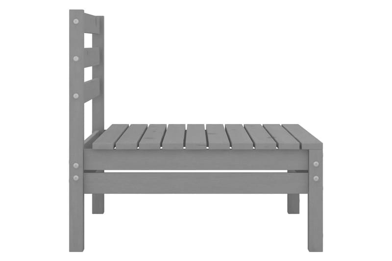 Mittensoffa Utomhus Grå massiv furu - Grå - Utemöbler - Loungemöbler - Modulsoffa utomhus