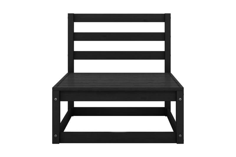 Mittensoffa Utomhus svart massiv furu - Svart - Utemöbler - Loungemöbler - Modulsoffa utomhus