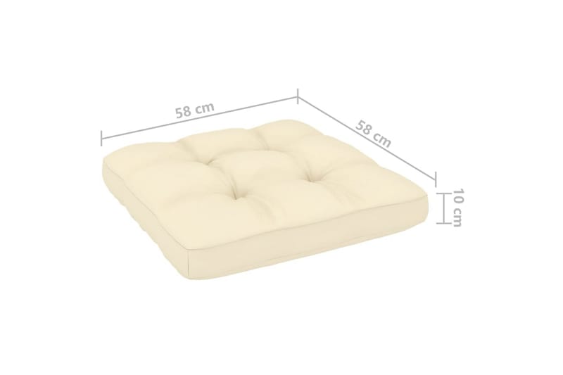 Mittensoffor 2 st med gräddvita dynor massiv furu - Brun - Utemöbler - Loungemöbler - Modulsoffa utomhus