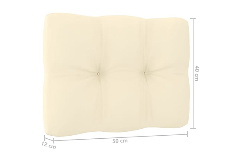 Mittensoffor 2 st med gräddvita dynor massiv furu - Brun - Utemöbler - Loungemöbler - Modulsoffa utomhus
