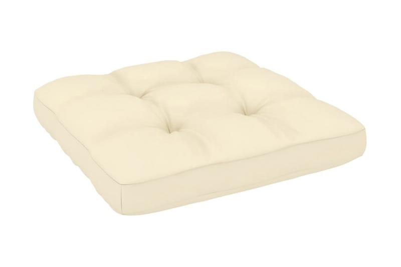 Mittensoffor 2 st med gräddvita dynor massiv furu - Brun - Utemöbler - Loungemöbler - Modulsoffa utomhus