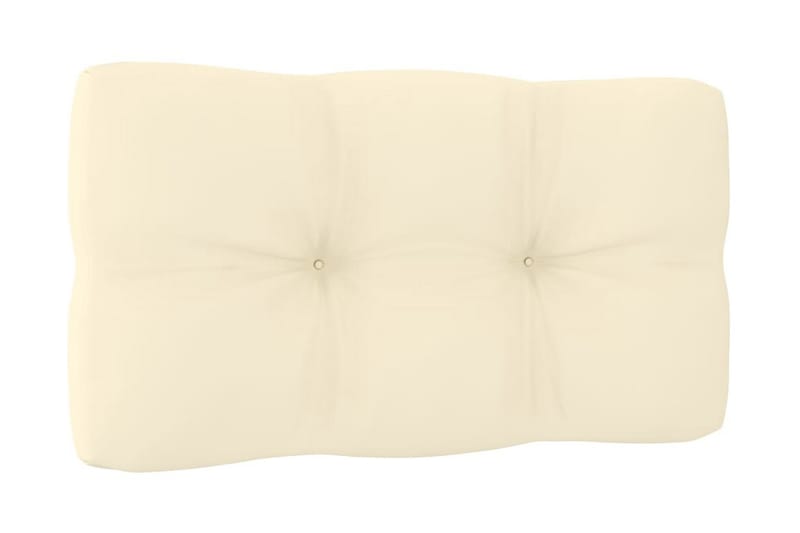 Mittensoffor 2 st med gräddvita dynor massiv furu - Brun - Utemöbler - Loungemöbler - Modulsoffa utomhus