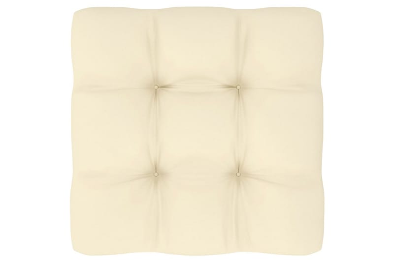Mittensoffor 2 st med gräddvita dynor massiv furu - Brun - Utemöbler - Loungemöbler - Modulsoffa utomhus