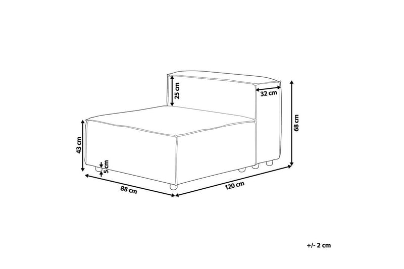 Mittmodul Aprica - Utemöbler - Loungemöbler - Modulsoffa utomhus - Mittmodul utesoffa