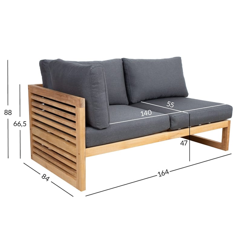 Modulsoffa Serenity 2-sits Höger armstöd - brun - Utemöbler - Loungemöbler - Modulsoffa utomhus