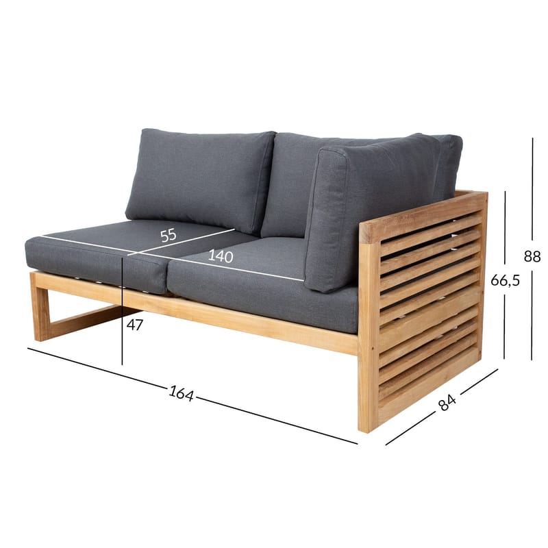 Modulsoffa Serenity 2-sits Vänster armstöd - brun - Utemöbler - Loungemöbler - Modulsoffa utomhus