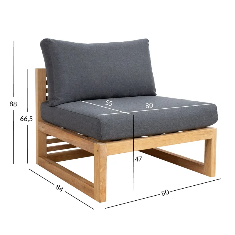 Modulsoffa Serenity mittdel - Brun - Utemöbler - Loungemöbler - Modulsoffa utomhus - Mittmodul utesoffa