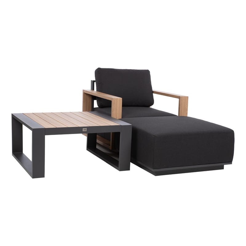 Ottoman Fuller 83x83x42 cm - mörkgrå - Utemöbler - Loungemöbler - Modulsoffa utomhus - Fotpall & pall utomhus