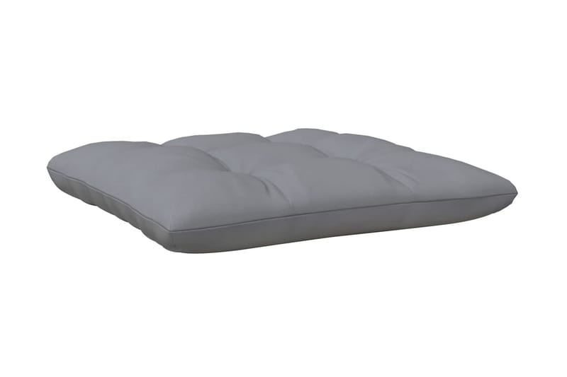 Fotpall med dyna för trädgården grå massiv furu - Grå - Utemöbler - Loungemöbler - Modulsoffa utomhus - Fotpall & pall utomhus