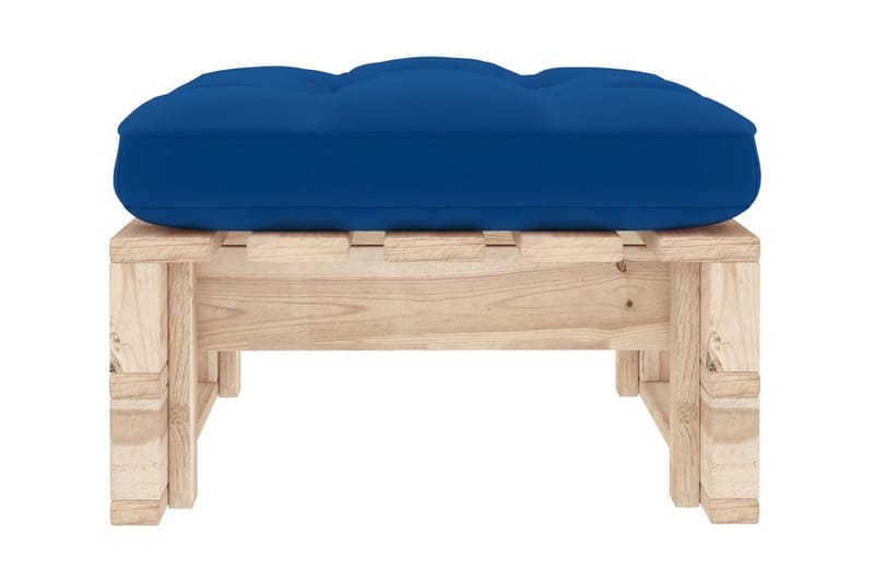 Pallottoman impregnerad furu - Blå - Utemöbler - Loungemöbler - Modulsoffa utomhus - Fotpall & pall utomhus