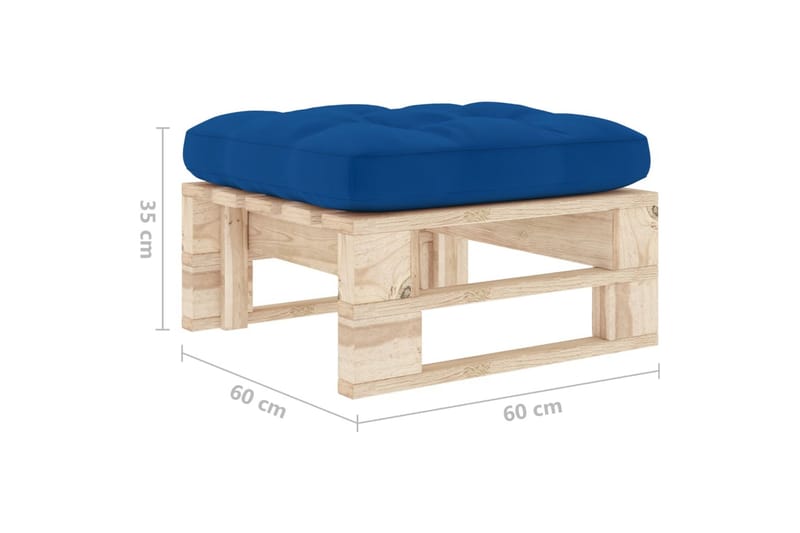 Pallottoman impregnerad furu - Blå - Utemöbler - Loungemöbler - Modulsoffa utomhus - Fotpall & pall utomhus