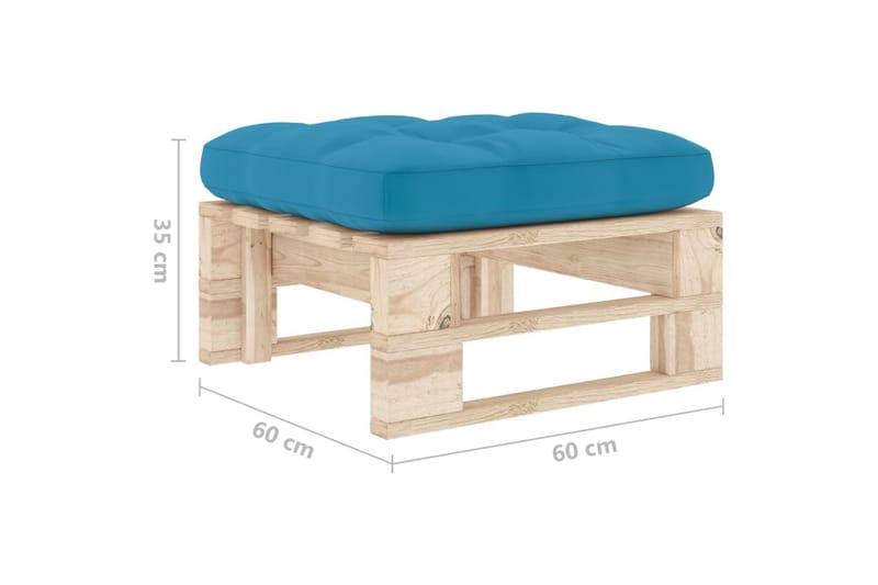 Pallottoman impregnerad furu - Blå - Utemöbler - Loungemöbler - Modulsoffa utomhus - Fotpall & pall utomhus