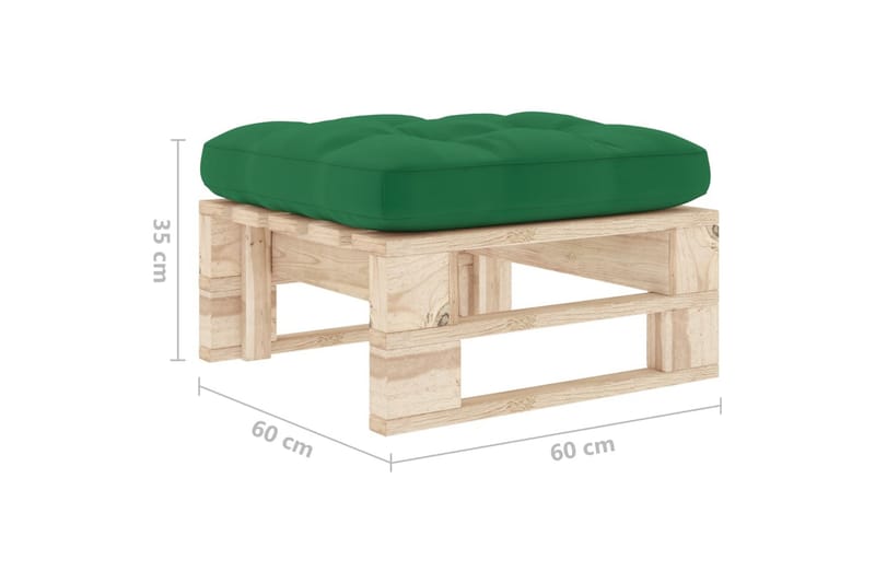 Pallottoman impregnerad furu - Grön - Utemöbler - Loungemöbler - Modulsoffa utomhus - Fotpall & pall utomhus