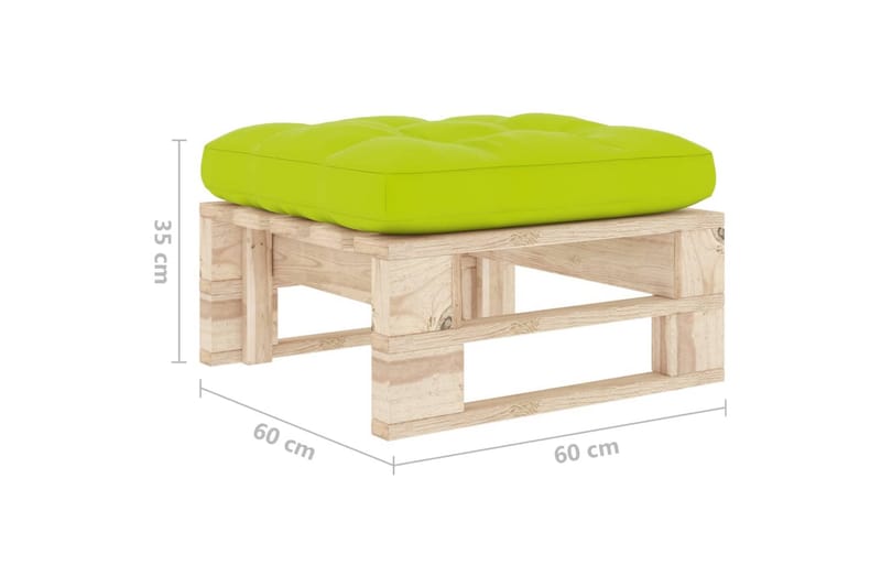 Pallottoman impregnerad furu - Grön - Utemöbler - Loungemöbler - Modulsoffa utomhus - Fotpall & pall utomhus