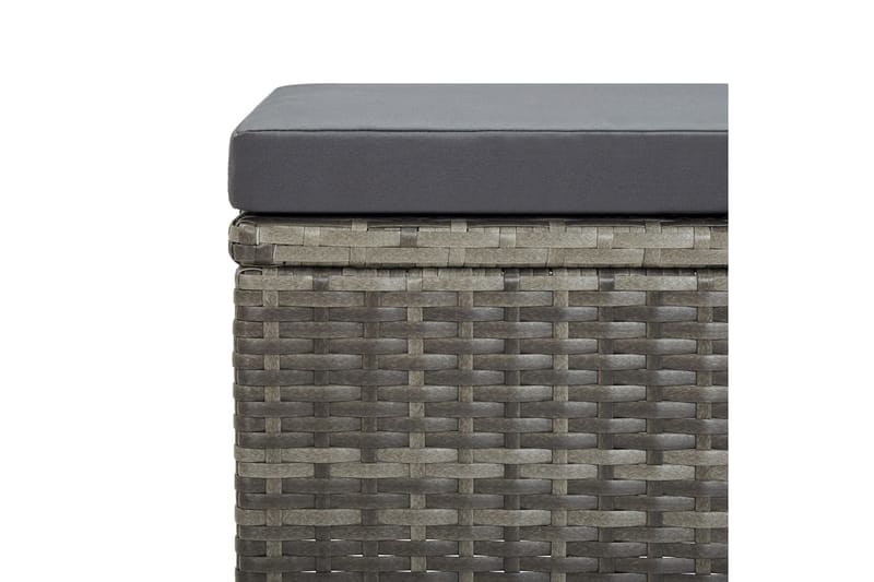 Trädgårdspallar 4 st med dynor konstrotting grå - Grå - Utemöbler - Loungemöbler - Modulsoffa utomhus - Fotpall & pall utomhus