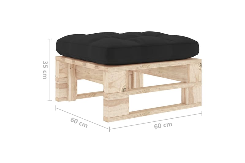 Pallottoman impregnerad furu - Svart - Utemöbler - Loungemöbler - Modulsoffa utomhus - Fotpall & pall utomhus