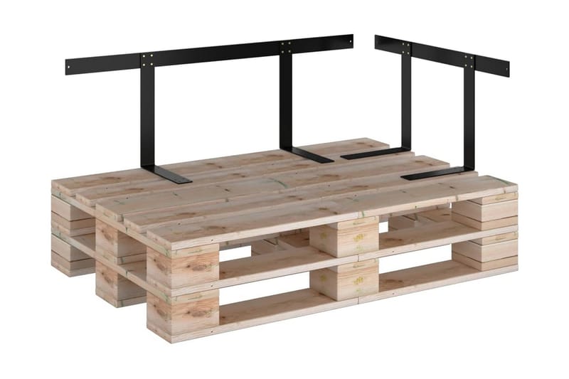 Ryggstöd för Pallsoffa Utomhus svart 110 cm järn - Svart - Utemöbler - Balkong - Balkongmöbler - Balkongstol