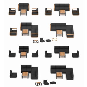 Soffmodul Fuller 68x89x70,5 cm - Mörkgrå - Utemöbler - Loungemöbler - Modulsoffa utomhus - Mittmodul utesoffa