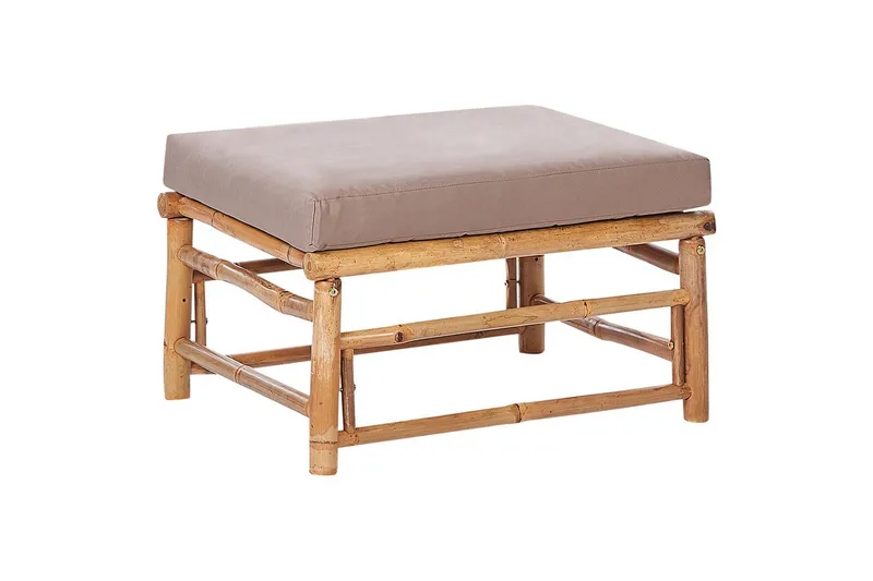 Trädgårdsfotpall Cerreto Beige/ljust trä, Beige/ljust trä