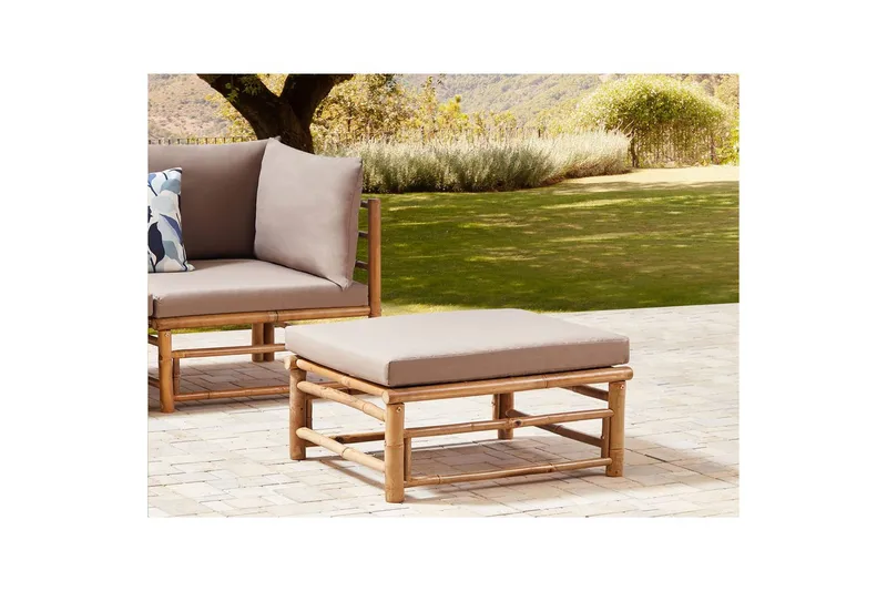 Trädgårdsfotpall Cerreto Beige/ljust trä - Beige/ljust trä - Utemöbler - Loungemöbler - Modulsoffa utomhus - Fotpall & pall utomhus