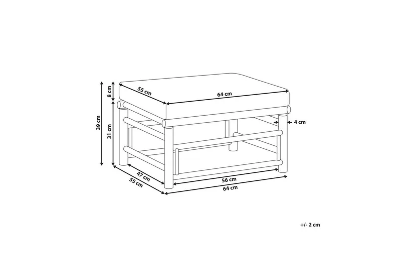 Trädgårdsfotpall Cerreto Vit/ljust trä - Vit/ljust trä - Utemöbler - Loungemöbler - Modulsoffa utomhus - Fotpall & pall utomhus