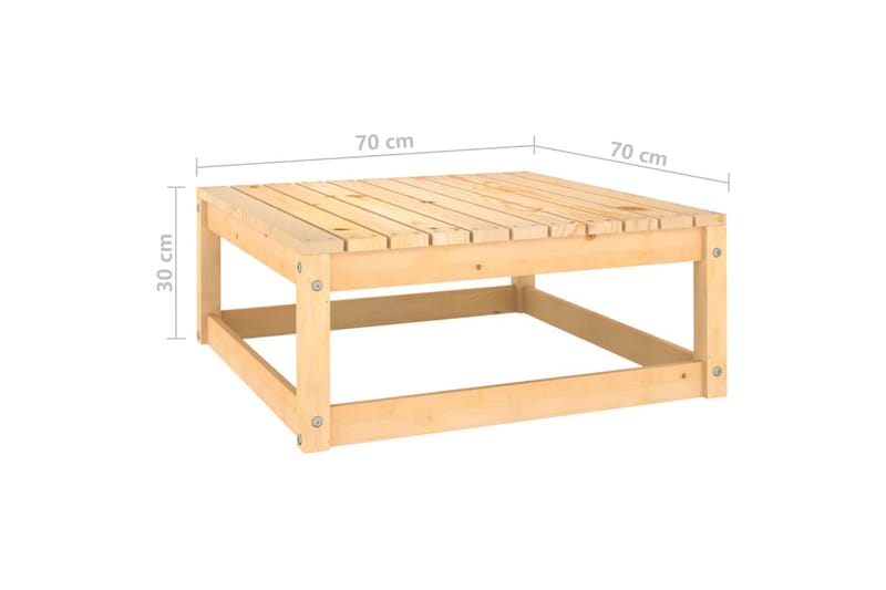 Trädgårdspall 70x70x30 cm massiv furu - Brun - Utemöbler - Loungemöbler - Modulsoffa utomhus - Fotpall & pall utomhus