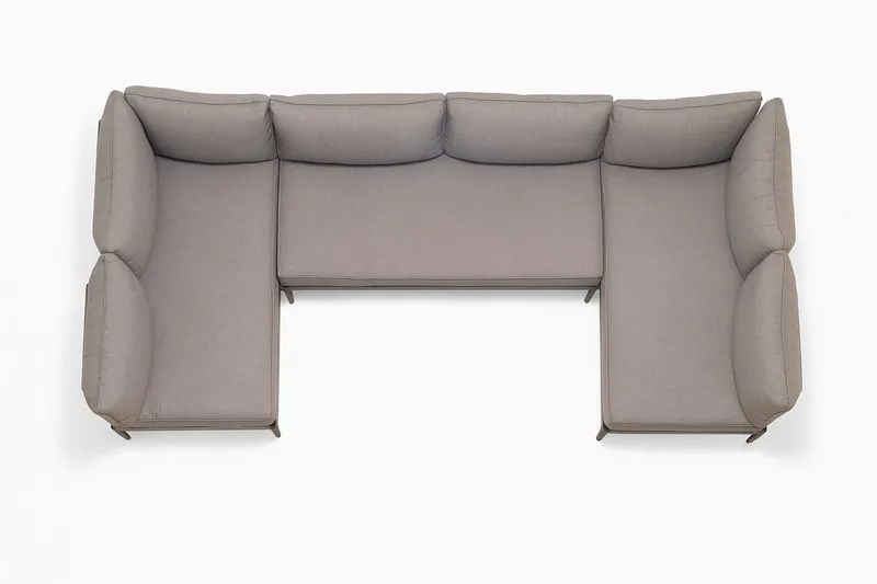 U-Soffa Utomhus TOPAZ 6-sits - magnesiumgrå - Utemöbler - Loungemöbler - Loungesoffa