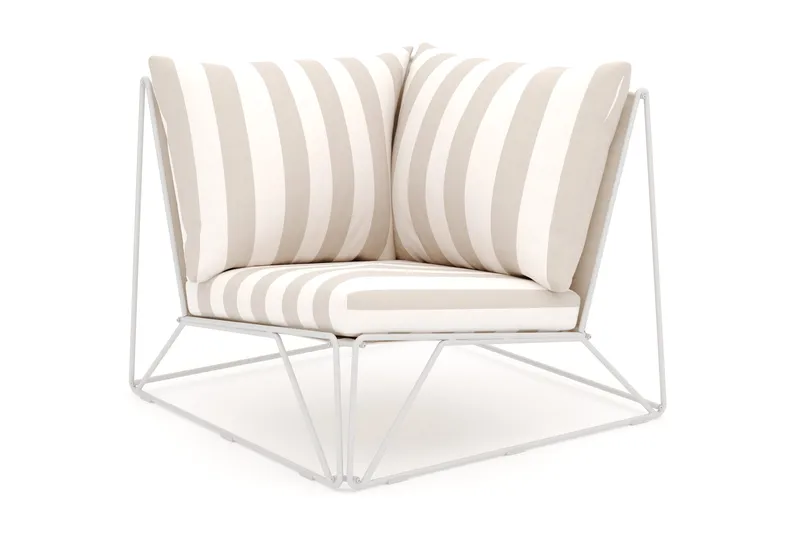 Usteryd hörnmodul utomhus - Beige/Striped - Utemöbler - Loungemöbler - Modulsoffa utomhus - Hörnmodul utesoffa