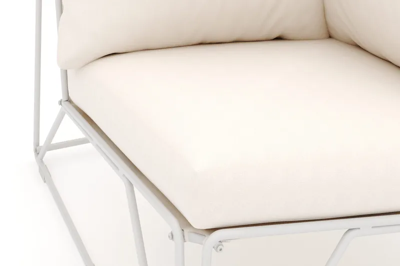 Usteryd hörnmodul utomhus i järn med vattenavisande dyna i beige - Beige - Utemöbler - Loungemöbler - Modulsoffa utomhus - Hörnmodul utesoffa