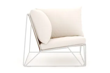 Usteryd hörnmodul utomhus i järn med vattenavisande dyna i beige - Beige - Utemöbler - Loungemöbler - Modulsoffa utomhus - Hörnmodul utesoffa