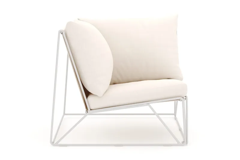 Usteryd hörnmodul utomhus i järn med vattenavisande dyna i beige - Beige - Utemöbler - Loungemöbler - Modulsoffa utomhus - Hörnmodul utesoffa