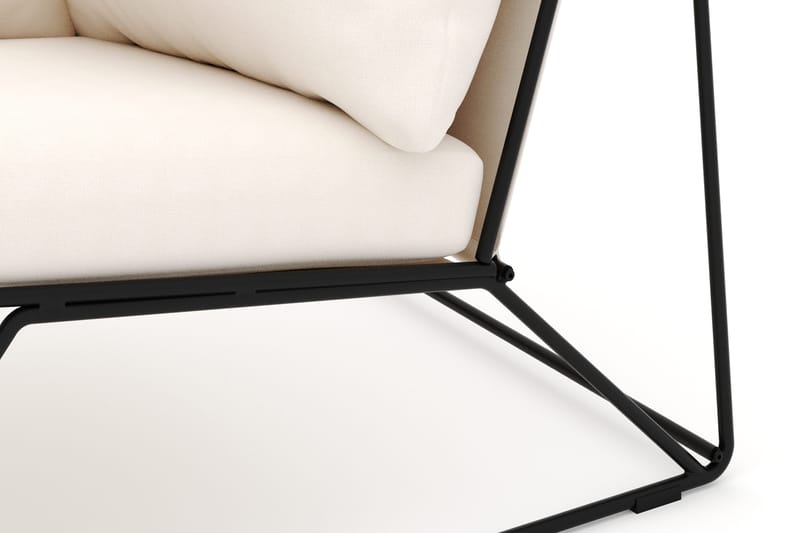 Usteryd hörnmodul utomhus i järn med vattenavisande dyna i beige - Svart - Utemöbler - Loungemöbler - Modulsoffa utomhus - Hörnmodul utesoffa