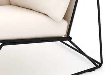Usteryd hörnmodul utomhus i järn med vattenavisande dyna i beige - Svart - Utemöbler - Loungemöbler - Modulsoffa utomhus - Hörnmodul utesoffa
