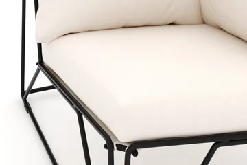 Usteryd hörnmodul utomhus i järn med vattenavisande dyna i beige - Svart - Utemöbler - Loungemöbler - Modulsoffa utomhus - Hörnmodul utesoffa