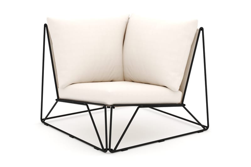 Usteryd hörnmodul utomhus - Svart/Beige - Utemöbler - Loungemöbler - Modulsoffa utomhus - Hörnmodul utesoffa