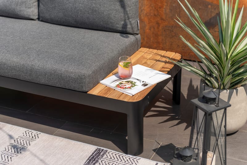 Utomhus modulsoffa Portals 3-sits - svart - Utemöbler - Loungemöbler - Loungesoffa