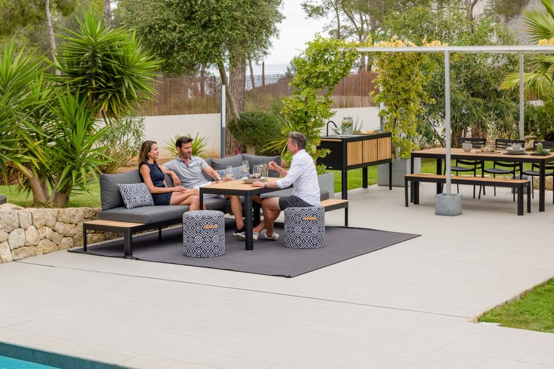 Utomhus modulsoffa Portals 3-sits - svart - Utemöbler - Loungemöbler - Loungesoffa