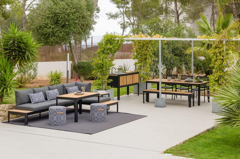 Utomhus modulsoffa Portals 3-sits - svart - Utemöbler - Loungemöbler - Loungesoffa