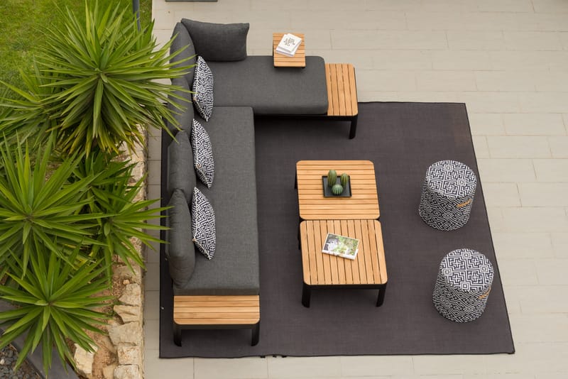 Utomhus modulsoffa Portals 3-sits - svart - Utemöbler - Loungemöbler - Loungesoffa